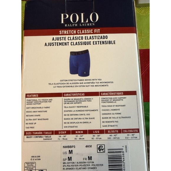 POLO RALPH LAUREN CLASSIC BOXER BRIEFS COLOR NWBBP3 BLACK/CRUISE/GREY - Picture 2 of 11